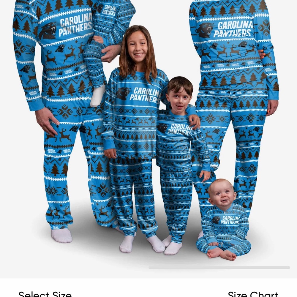 Carolina Panthers Blue Pajama Set Size Large